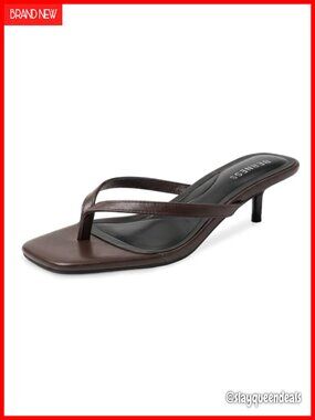 Kitten Heel Flip Flop Sandals 1.5-Inch Square Toe Thong Heels Memory Foam